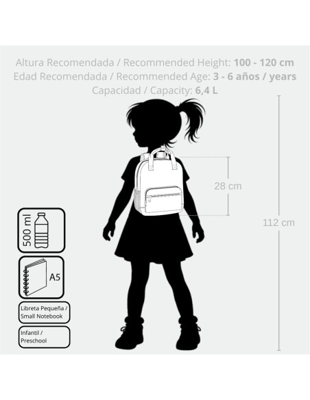 MOCHILA ADAP. 28CM. STITCH HEARTS